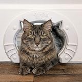 Cat Door Built In Interior Pet Door for Small, Medium, & Large Cats - Cat Doors for Interior Doors - Hole Pass Fits Indoor Hollow Core or Solid Inside Doors - Hidden Kitty Litter Box Cat Furniture