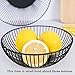 Fanduo Metal Wire Fruit Basket -Kitchen Countertop small bowl for Bread, fruit,Snacks, Households Items Storage, Black