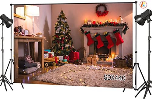LB 7X5FT Christmas Tree Photography Backdrop Wood Floor Rug Indoor Decor Vinyl Customized Party Banner Photo Background Studio Prop Wall Decor SDX440