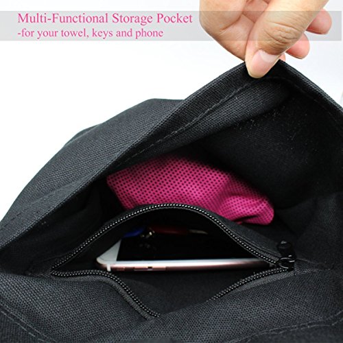 Yoga Mat Bag by Okela, Long Strap Yoga Mat Tote Sling Carrier with Side Pocket & Zipper Pocket, Fits Most Size Mats (Black)