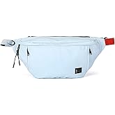 Large Crossbody Fanny Pack for Women Men,Water Resistant Waist Bag Pack with Adjustable Strap & 5-Zipper Pockets.Light Blue,Medium