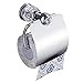 AUSWIND Silver Chrome Polished Toilet Paper Holder Brass Finished Clear Crystal & Glass Tissue Holder Wall Mounted