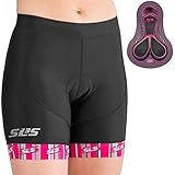 SLS3 Women`s Padded Bicycle Bike Shorts | 6 inch Cycle Short | Comfortable Waistband and Cycle Chamois