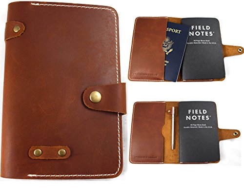 Standard Knight Co. Leather Passport and Pocket Notebook Cover - Fits Field Notes, Rhodia and Pocket Moleskin - Modern, Minimalist Design - Premium Quality, Full-Grain Crazy Horse Leather
