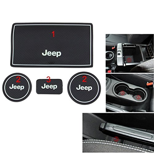 Cup Holder Mat, EONPOW Antidust Nonslip Interior door Cup Holder Mats For Jeep Wrangler JK