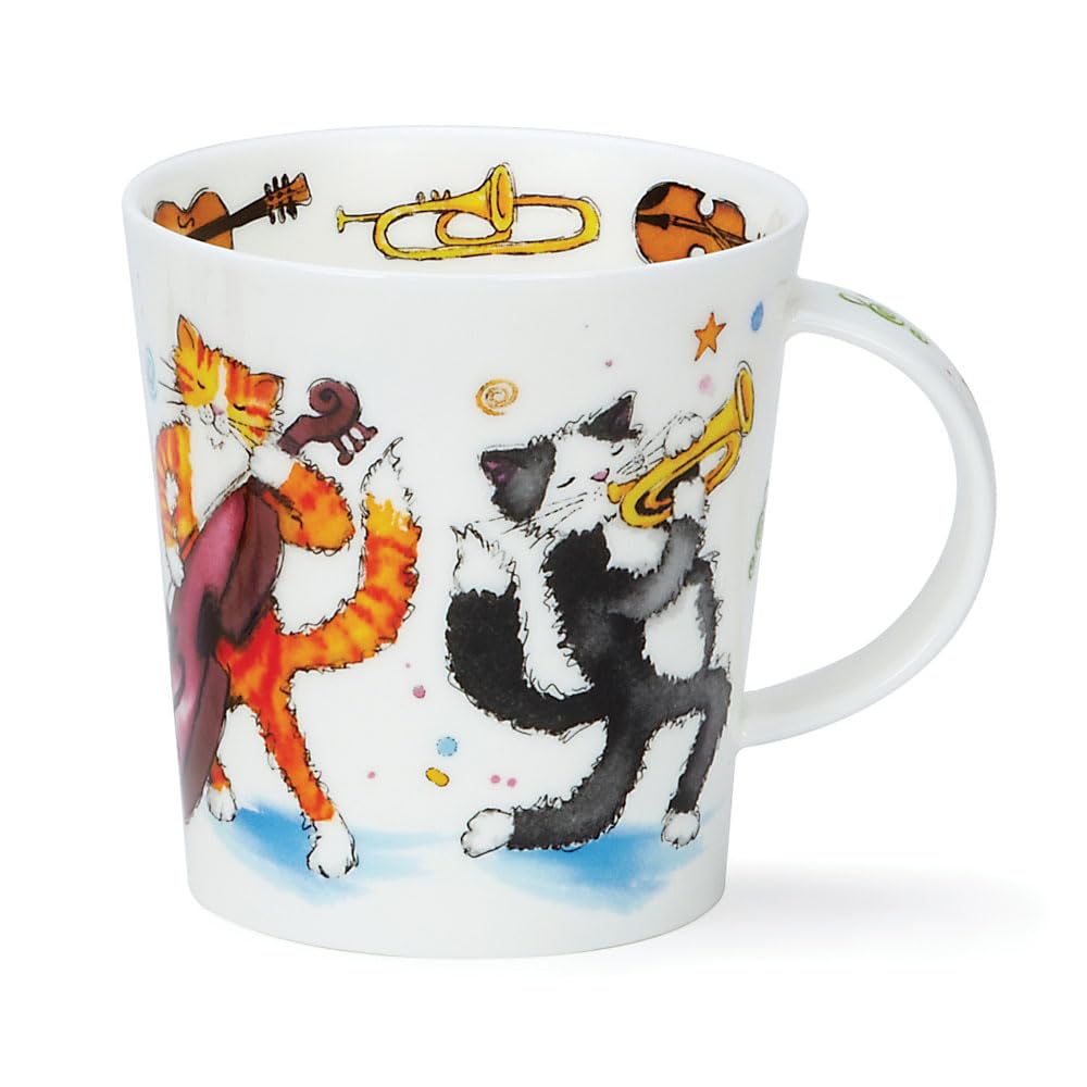 DUNOON Lomond Shape Mug 0.32 Litre Groovy Cats or Groovy Dogs (Groovy Cats)