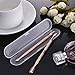 eBoot 2 Pack Cuticle Pusher Double Ended Nail Remover Cleaner Manicure Pedicure Care Tool Kit with Plastic Box for Nail Art, Stainless Steel, Rose Gold