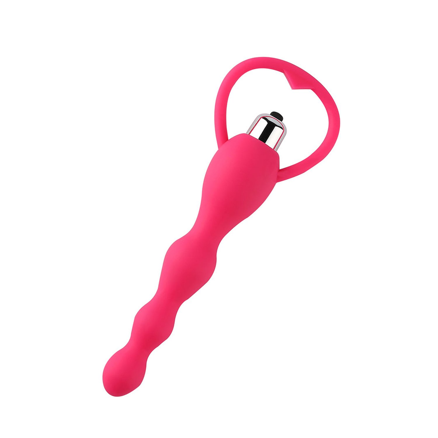 CRDC Life Unisex Safe Anal Beads Massager Silicone Anal Plug Vibrator Massager (pink)
