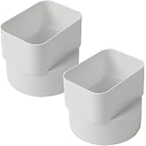 Calvana 2 Pack Downspout Adapter White, 3x4 to 4 Inch Drain Pipe Connector, PVC Downspout to Sewer and Drain Pipe Adapter for Gutter Downspout Extensions and Yard Drainage Systems