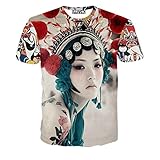 FaPlus Men's Fashion Grief Of Actress 3D Print Chinese Drama Style T-Shirts 2XL,Multicoloured