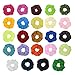 24 Pack Candy Color Cloth Scrunchies Women Elastic Hair Ties