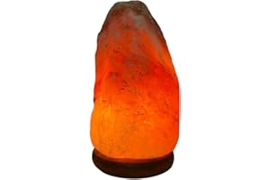 Selrosa Himalayan Salt Lamp 11–15 LBS – Hand-Carved Natural Pink Crystal Rock with Wooden Base, UL-Certified Cord, Warm Amber