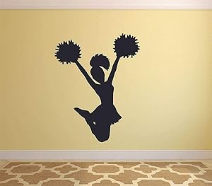 Wall Decals Cheer Leader Silhouette Sport Wall Sticker Vinyl Art Home Room Decal Decor