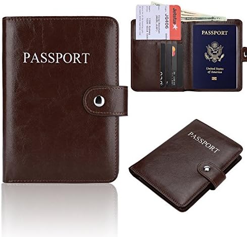 YOOMALL Passport Holder Cover Wallet Travel Essentials Leather Travel Wallet Rfid Blocking Case Vacation Travel Must Haves Travel Accessories for Men Women
