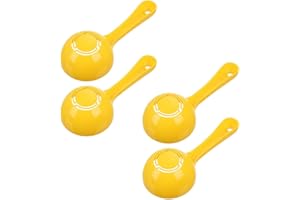 Homoyoyo Non-Stick Rice Spoon 4Pcs Plastic Hollow Semicircular Design for Home Restaurant Buffet Serving