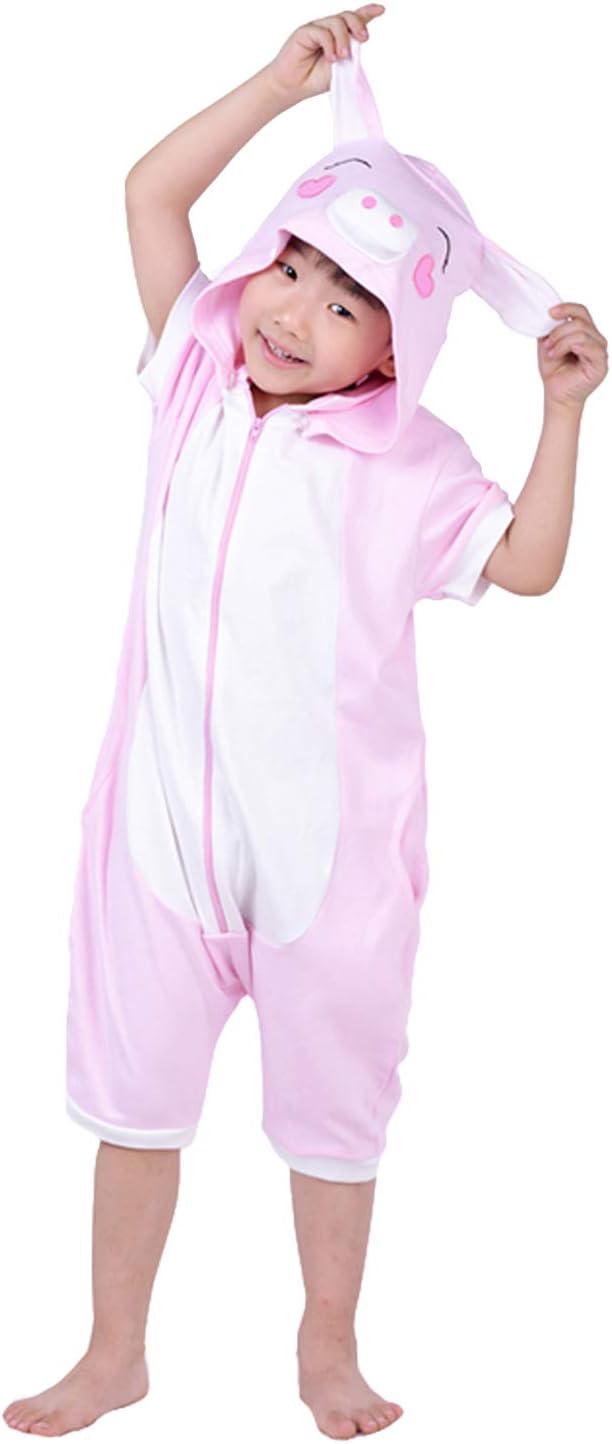 LOLANTA Boys Girls Dragon Dinosaur Costume Kids Piggy Cow Hooded Short Sleeve Pajamas