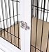 Internet’s Best Decorative Dog Kennel with Pet Bed | Double Door | Wooden Wire Dog House | Large Indoor Pet Crate Side Table | Whitethumb 4