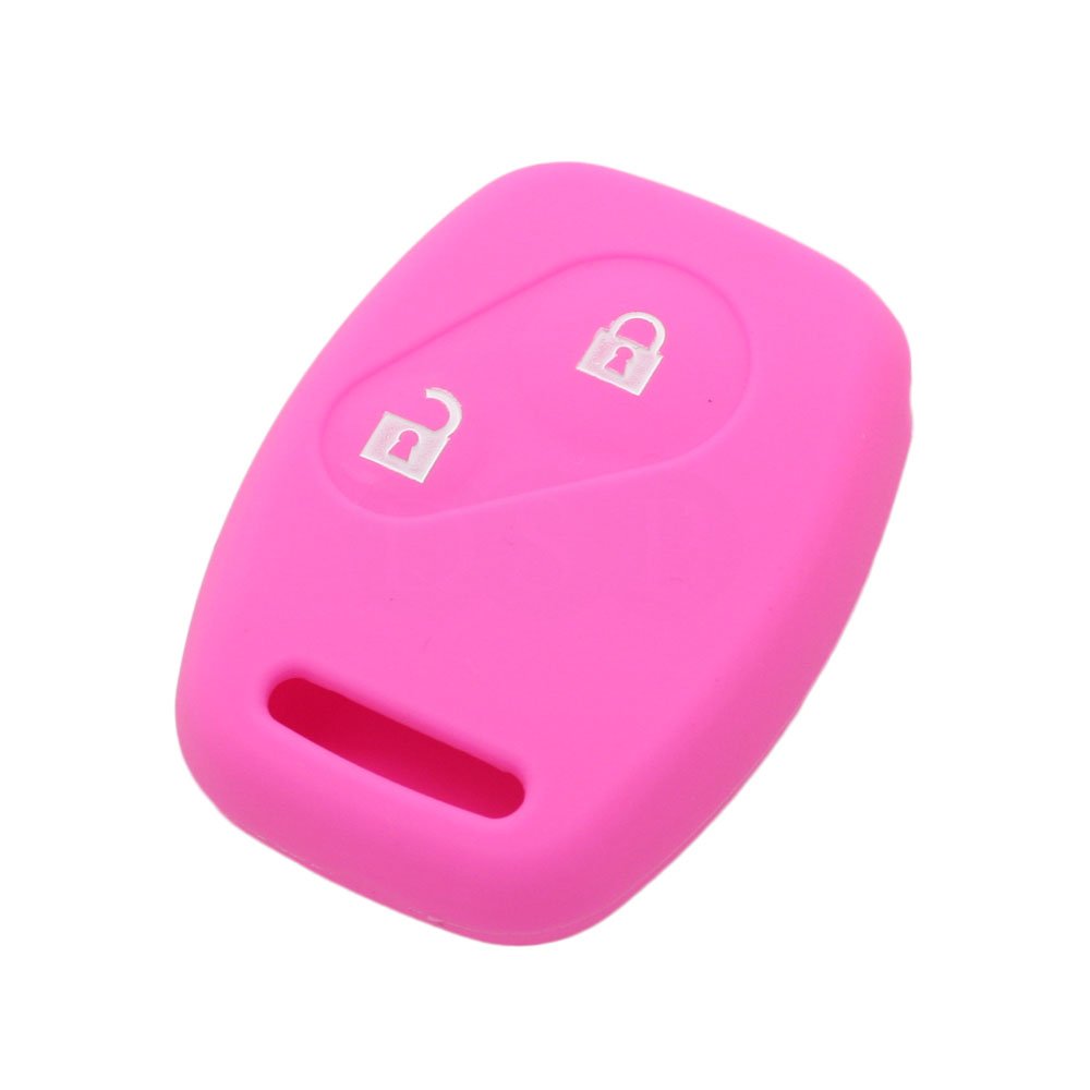 BROVACS Silicone Cover Protector Case Holder Skin Jacket Compatible with HONDA 2 Button Remote Key Fob CV9200 Pink