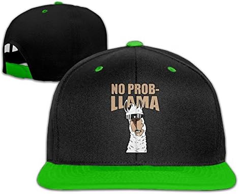 AJHGD Llama No Problem Unisex Hip-Hop Flat Bill Snapback Caps Plain Cotton Baseball Caps Boys