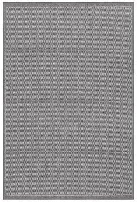 Recife Saddle Stitch Grey/White Rug Rug Size: Round 8'6"