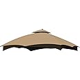 ontheway Replacement Canopy Top for Lowe's Allen Roth 10X12ft Gazebo #GF-12S004B-1 (Khaki)