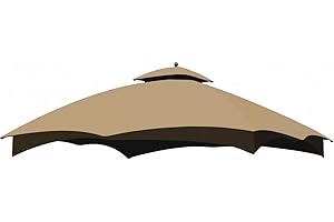 ontheway Replacement Canopy Top for Lowe's Allen Roth 10X12ft Gazebo #GF-12S004B-1 (Khaki)