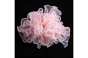 XIAOHONG Korean Flower Wrapping Mesh Paper White Pearl Edge Bouquet Packaging Paper Wrinkled Wavy Net Yarn Valentine's Day Florist Supplies Wedding Birthday Decoration 4.5 Yards (Pink)