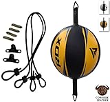 RDX Double End Speed Ball Leather Boxing MMA Dodge Bag Floor to Ceiling Rope Training Punching Workout