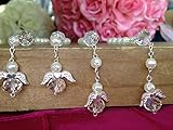 25 Pc Ivory Color Baptism Favors with Angels Mini Rosaries Silver Plated Acrylic Beads/ Recuerditos De Bautismo/ Christening Favors/ Decenarios/ Decades/ Finger Rosaries