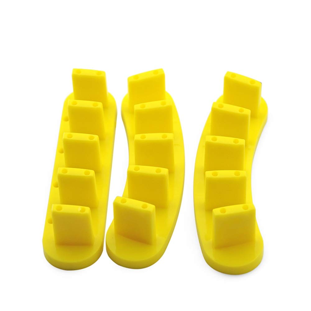 KADS 3pcs/set High Qulity PlasticTip Stand for Practice Use Practice Training Nail Art False Tips Display Training Tool (Yellow)