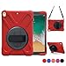 New iPad 5th/6th Generation Cases | TSQ iPad 9.7 Case 2018/2017 for Kids | Hard Protective Cover w/ 360 Degree Stand, Handle Hand Grip Shoulder Strap for 9.7 Tablet Skin | Red