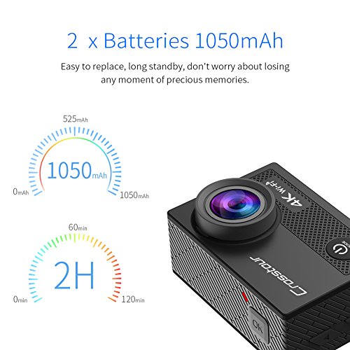 Crosstour Action Camera 4K 16MP WiFi Underwater 30M with Remote Control