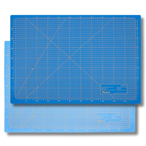 Victor Schneidematte blau 100x150cm 3-lagig Schneidematte XXL selbstheilend - Bastelunterlage - Schneideunterlage - Schnittmatte - Schreibtischunterlage - Unter