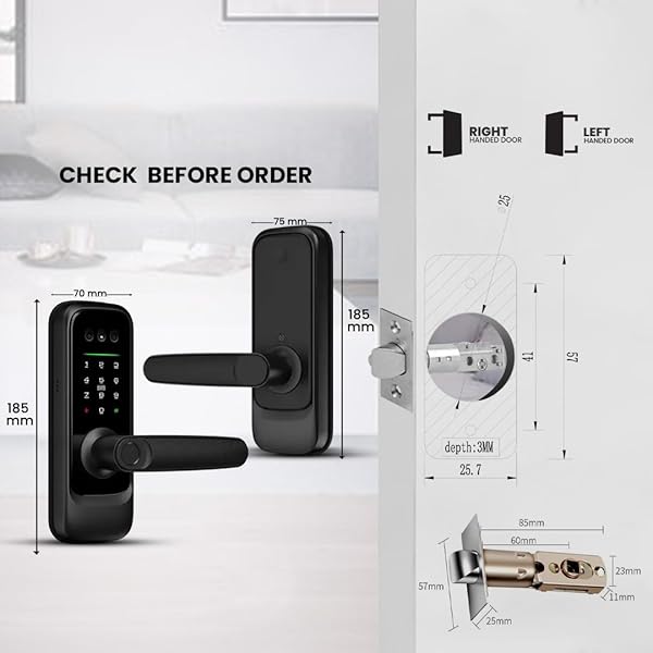 3D FACE RECOGNITION SMART DOOR LOCK WITH HD CAMERA & VIDEO DOORBELL & INTERCOM, KEYLESS ENTRY WITH PALM VEIN, PASSCODE, FINGERPRINT, CARD, TUYA SMART APP & KEYS – AUTO-LOCK, DIY INSTALL