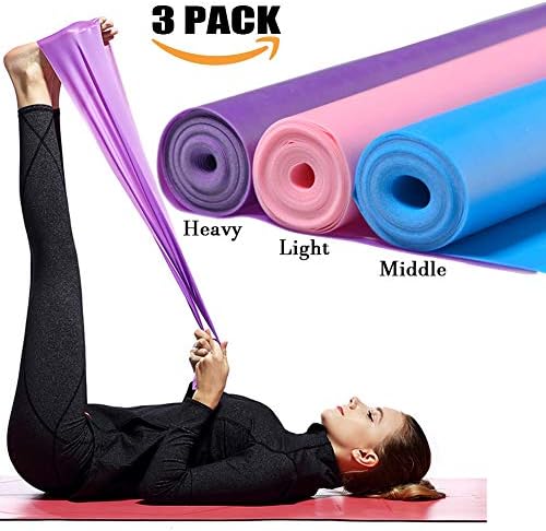 Weihualai Long Yoga Non Latex Resistance Bands for Legs and Butt, Flat Resistance Band for Physical Therapy, Sport, Pilates, Stretch, Strength Training