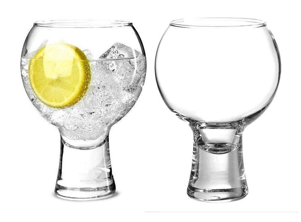 Large Gin and Tonic Glasses Set of 2 Gift Set - Copa De Balon Gin Balloon Glass 540ml - Stylish Unique Fishbowl Design Gin Goblet - Easy to Hold and Looks Spectacular with Coloured Gin