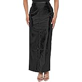 LuFeng Women's Sexy Summer Sparkly High Waist Slit Hem Bodycon Club Mermaid Maxi Skirt