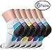 QUXIANG Compression Socks for Women & Men Circulation 3/6/7 Pairs Arch Ankle Support 15-20 mmHg Best for Running Cycling (Multi 01, S/M)