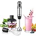 Immersion Blender, Aicok 12 Speeds Hand Blender, 4 in 1 Stick Blender includes Beaker(600ml), Chopper, Egg Whisk, for Smoothies, Soups, Baby Food, Stainless Steel Blades and BPA Free Containers