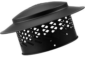 Ankuce Cone Top Chimney Cap, RoundChimney Cover Cap Outside Roof Fireplace Screen Cover Exterior Stove Pipe Topper (Black, 6in)