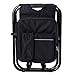 Genenic Fishing Backpack Chair,Portable Camping Stool,Foldable Backpack Stool with Double Layer Oxford Fabric Cooler Bag for Fishing,Beach,Camping,House and Outing (Black)