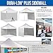 E-Z UP ES100S Instant Commercial Pop Up Canopy Tent, 10' x 10' with 3 Sidewalls, 1 Mid-Zip Sidewall and Wide-Trax Roller Bag, White