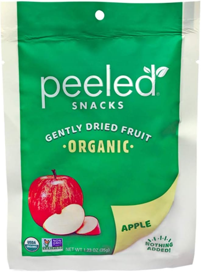 Peeled Snacks Organic Dried Fruit, Apple, 1.23 Ounce (Pack of 10)