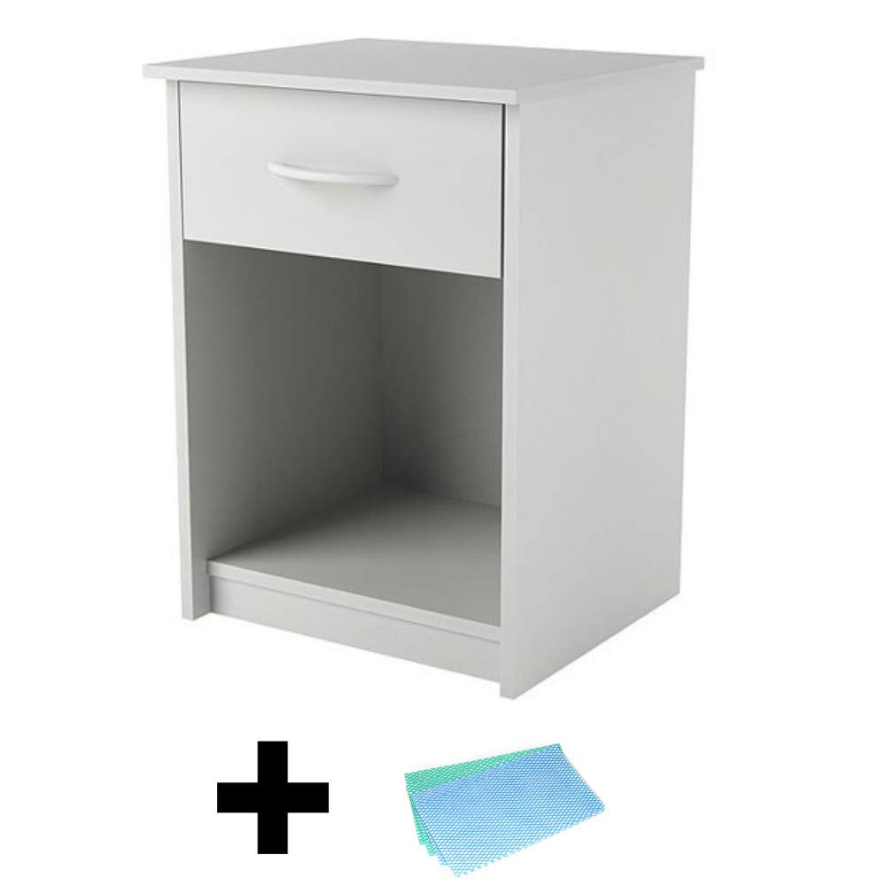 Amazon Com Mainstays 1 Drawer Nightstand End Table White Free Cleaning Cloth Kitchen Dining
