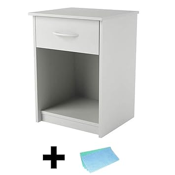 Amazon Com Mainstays 1 Drawer Nightstand End Table White Free Cleaning Cloth Kitchen Dining
