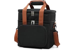 Bolsa Termica Marmita Lancheira Grande Alça Ombro Trabalho Passeio Academia Dois Andares (Bolsa Preta)