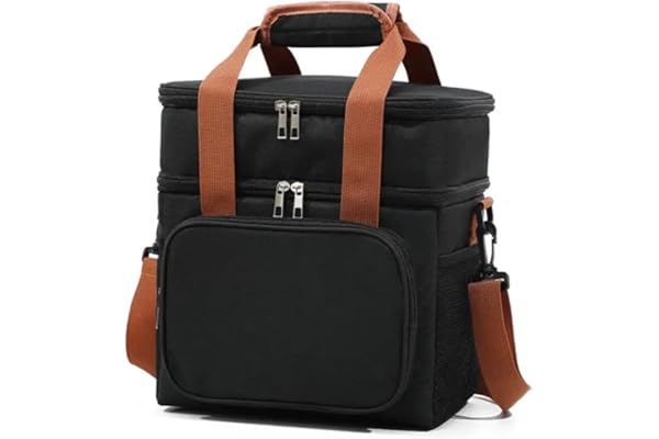 Bolsa Termica Marmita Lancheira Grande Alça Ombro Trabalho Passeio Academia Dois Andares (Bolsa Preta)