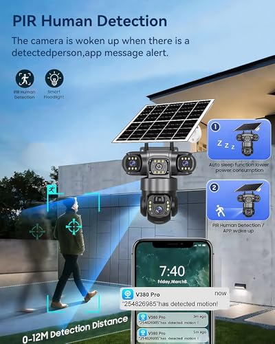 Solar Camera 4G Sim Outdoor 3 Lens 3 Screen 10X Zoom PIR Human Detect Cameras Waterproof Night Vision CCTV Security Protection