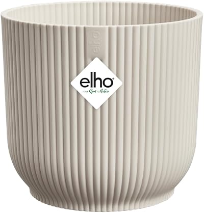 elho Vibes Fold Round 40 Large Plant Pot 100% Recycled Plastic White