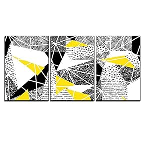 3 Piece Canvas Wall Art - Vector - Geometric Seamless Pattern in Retro Style - Modern Home Art Stretched and Framed Ready to Hang - 16"x24"x3 Panels
